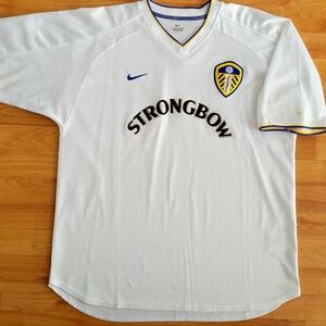 Vintage Nike Leeds United 2000/2002 SOCCER FOOTBALL White Jersey Size Large